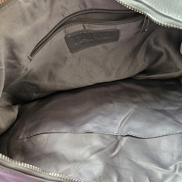 Tano Gray Leather Hobo Bag with Slouchy Silhouette - Picture 7 of 9